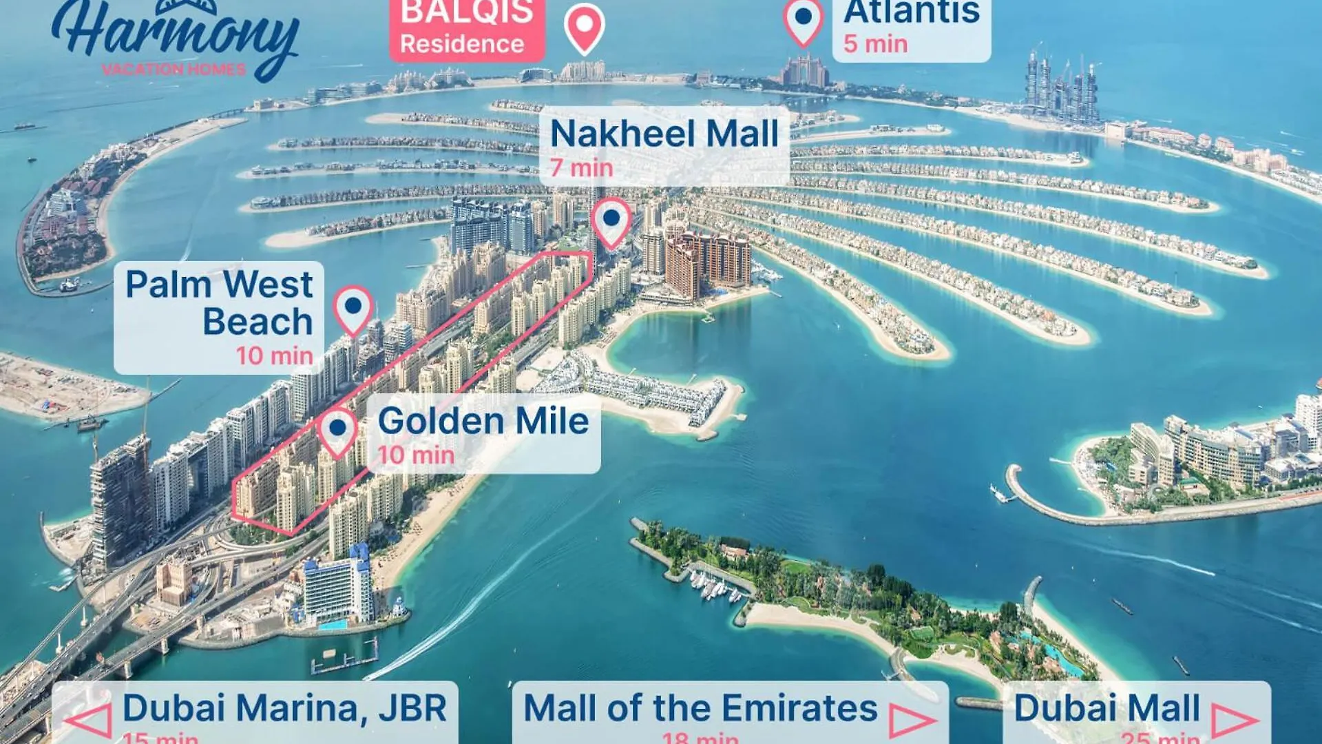 Harmony Vacation Homes - Balqis Residence Dubai Appartamento